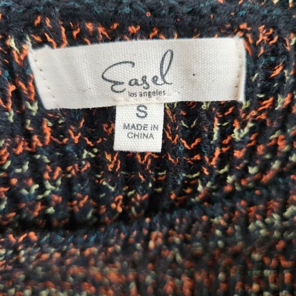 Easel Los Angeles Sweater Women's Small Multicolor Cotton Blend Round Neck EUC - Picture 2 of 8